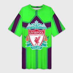 Женская длинная футболка Liverpool геометрия текстура спорт