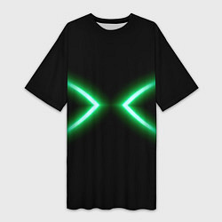 Женская длинная футболка Neon green lines