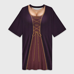 Футболка женская длинная Средневековая принцесса, цвет: 3D-принт