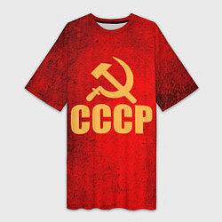 Футболка женская длинная СССР - символика, цвет: 3D-принт