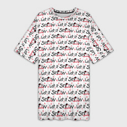 Футболка женская длинная Зимняя атмосфера, цвет: 3D-принт