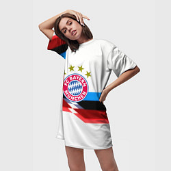 Футболка женская длинная Бавария Мюнхен геометрия спорт, цвет: 3D-принт — фото 2