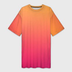 Женская длинная футболка Color orange pink