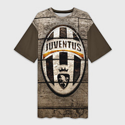Футболка женская длинная Juventus, цвет: 3D-принт
