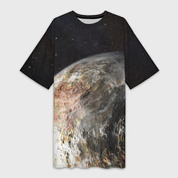 Женская длинная футболка Плутон