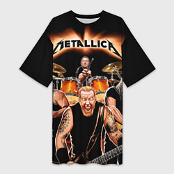 Футболка женская длинная Metallica Band, цвет: 3D-принт