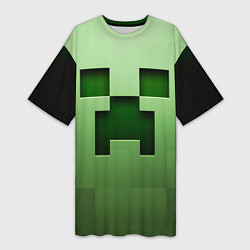 Женская длинная футболка Creeper Face