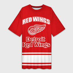 Футболка женская длинная Detroit red wings, цвет: 3D-принт