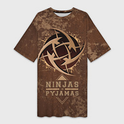 Женская длинная футболка Ninjas In Pyjamas