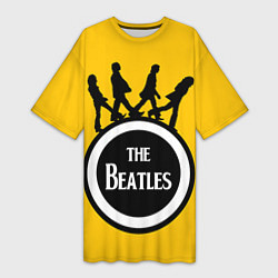 Футболка женская длинная The Beatles: Yellow Vinyl, цвет: 3D-принт