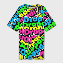 Футболка женская длинная Drop Dead: Acid Pattern, цвет: 3D-принт