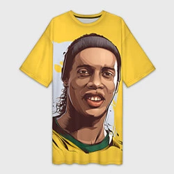 Футболка женская длинная Ronaldinho Art, цвет: 3D-принт