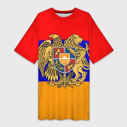 Женская длинная футболка Герб и флаг Армении
