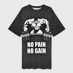 Женская длинная футболка No pain, no gain