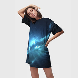 Футболка женская длинная Atlantis Nebula, цвет: 3D-принт — фото 2