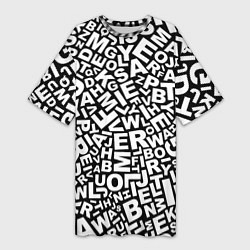 Женская длинная футболка Английский алфавит
