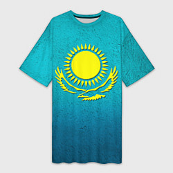 Женская длинная футболка Флаг Казахстана