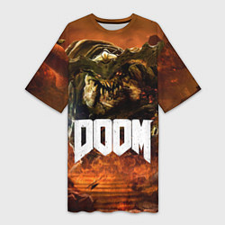 Женская длинная футболка DOOM 4: Hell Cyberdemon