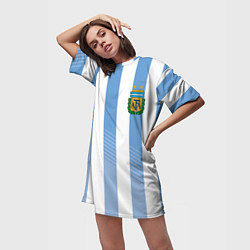 Футболка женская длинная Сборная Аргентины: ЧМ-2018, цвет: 3D-принт — фото 2