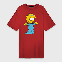 Футболка женская-платье Maggie Simpson, цвет: красный