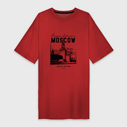 Футболка женская-платье Moscow Kremlin 1147, цвет: красный
