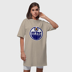 Футболка женская-платье Edmonton Oilers, цвет: миндальный — фото 2