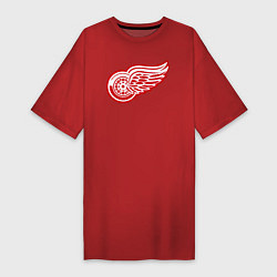 Футболка женская-платье Detroit Red Wings, цвет: красный