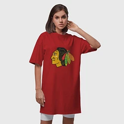 Футболка женская-платье Chicago Blackhawks, цвет: красный — фото 2