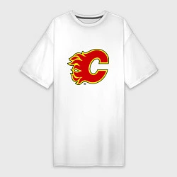 Футболка женская-платье Calgary Flames, цвет: белый