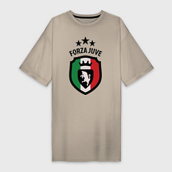 Футболка женская-платье Forza Juventus, цвет: миндальный