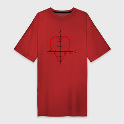 Женская футболка-платье Формула любви математическая 2