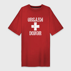 Футболка женская-платье Orgasm + donor, цвет: красный