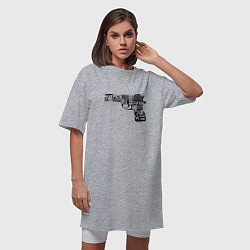 Футболка женская-платье Pulp Fiction Gun, цвет: меланж — фото 2