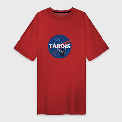 Футболка женская-платье Tardis NASA, цвет: красный