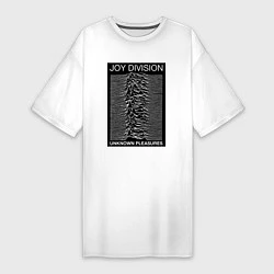 Футболка женская-платье Joy Division: Unknown Pleasures, цвет: белый