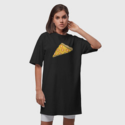 Футболка женская-платье Bitcoin Pizza, цвет: черный — фото 2