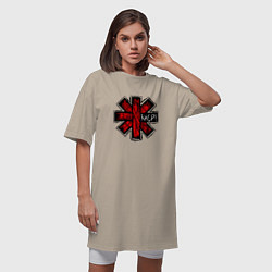 Футболка женская-платье Red Hot Chili Peppers, цвет: миндальный — фото 2