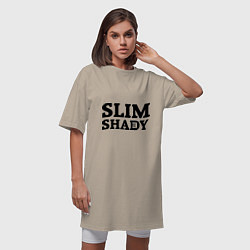Футболка женская-платье Slim Shady: Big E, цвет: миндальный — фото 2