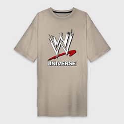 Футболка женская-платье WWE universe, цвет: миндальный