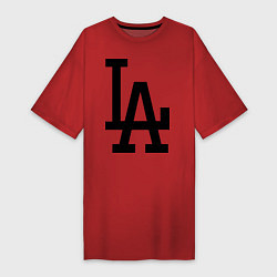 Футболка женская-платье LA: Los Angeles, цвет: красный