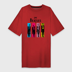 Футболка женская-платье Walking Beatles, цвет: красный