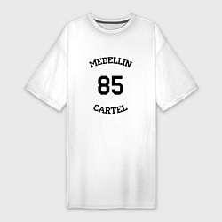 Футболка женская-платье Medellin Cartel 85, цвет: белый