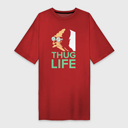 Футболка женская-платье Zoidberg: Thug Life, цвет: красный