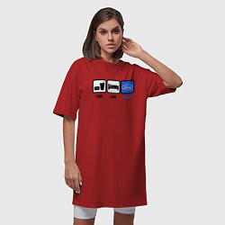 Футболка женская-платье Еда, сон и Ford, цвет: красный — фото 2