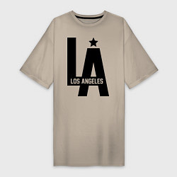 Футболка женская-платье Los Angeles Star, цвет: миндальный