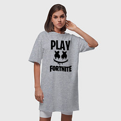 Футболка женская-платье Marshmello: Play Fortnite, цвет: меланж — фото 2