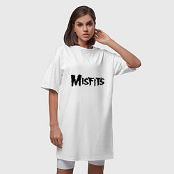 Футболка женская-платье Misfits logo, цвет: белый — фото 2