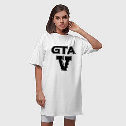 Футболка женская-платье GTA 5, цвет: белый — фото 2