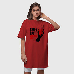 Футболка женская-платье Green Day: American idiot, цвет: красный — фото 2