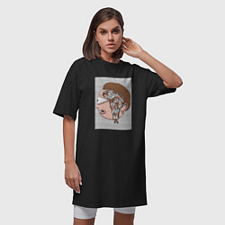 Футболка женская-платье Morty Brain, цвет: черный — фото 2